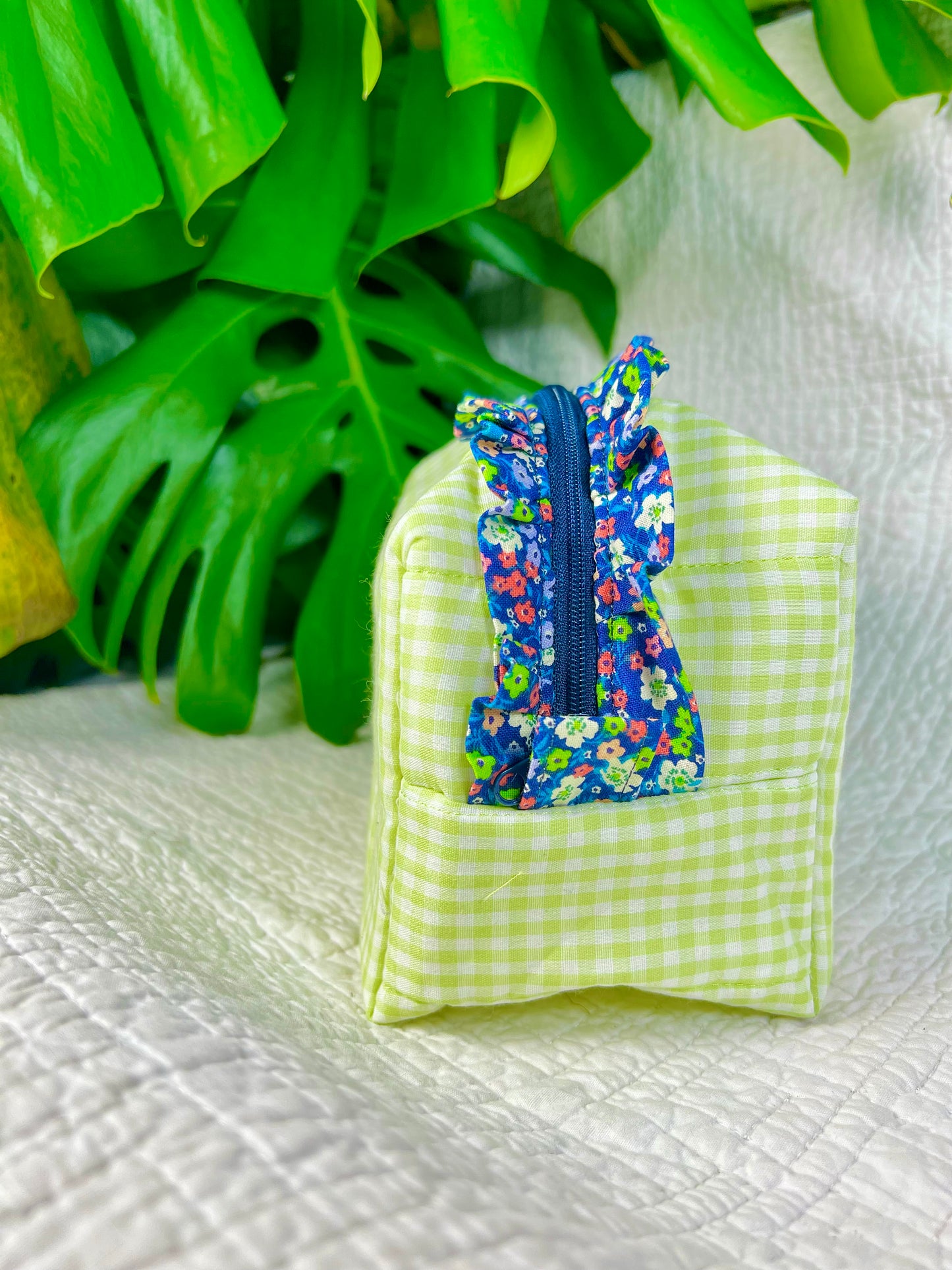 Green Gingham Medium Ruffle Essentials Bag